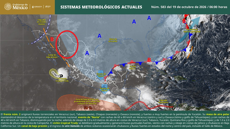 HOY EN CHIHUAHUA, NUBES Y CLAROS ESTA MAÑANA, POR LA TARDE, HABRÁ LLUVIA DÉBIL 