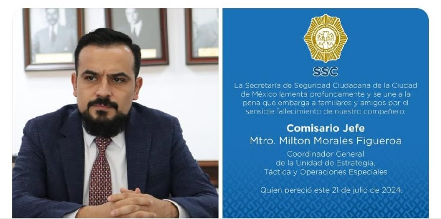 LLEGAN A AGUASCALIENTES LOS RESTOS DE MILTON MORALES, COMISARIO JEFE DE LA SSC-CDMX