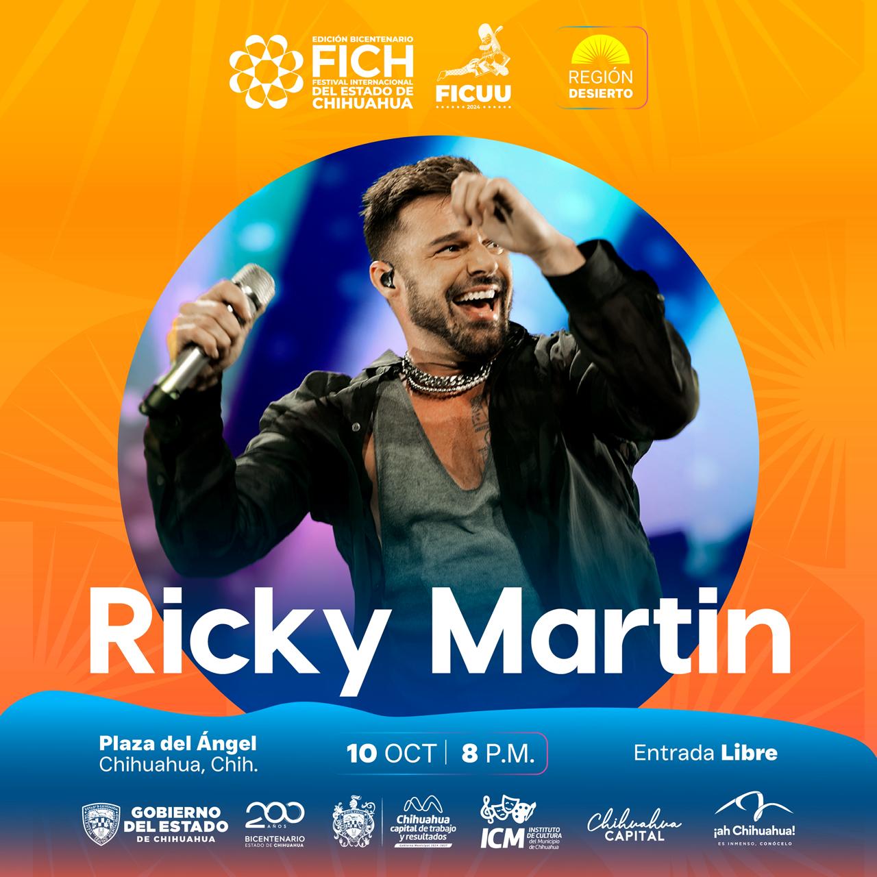 ABRIRÁ RICKY MARTÍN EDICIÓN BICENTENARIO DEL FICH