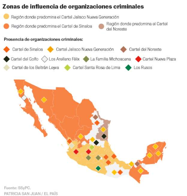 EL MAPA DEL CRIMEN ORGANIZADO EN MÉXICO: ESTOS SON LOS PUNTOS ROJOS A COMBATIR