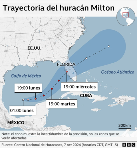 EN EU SE PREPARAN PARA LA LLEGADA DEL HURACÁN MILTON, “ES LA MAYOR EVACUACIÓN QUE HEMOS VISTO MUY PROBABLEMENTE DESDE 2017”