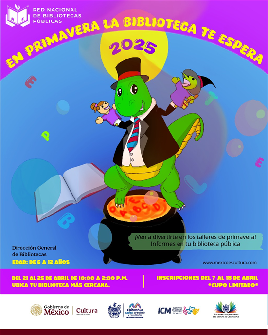 HABRÁ TALLERES DE LECTURA PARA NIÑAS Y NIÑOS EN BIBLIOTECAS MUNICIPALES DEL 21 AL 25 DE ABRIL