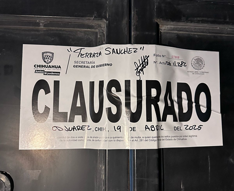 CLAUSURA GOBERNACIÓN ESTATAL 14 ESTABLECIMIENTOS DURANTE LA ÚLTIMA SEMANA