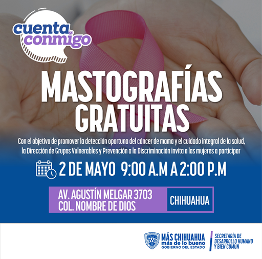 INVITAN A MUJERES A APROVECHAR MASTOGRAFÍAS GRATUITAS EN OFICINAS DE GRUPOS VULNERABLES