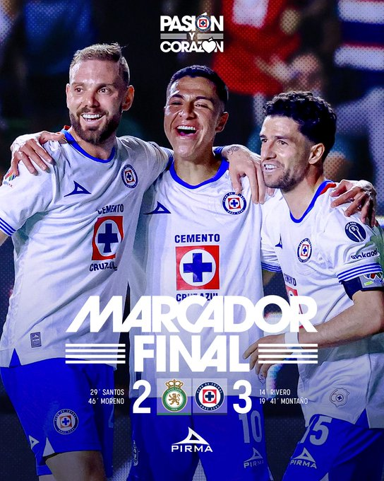 CRUZ AZUL DERROTA 2-3 AL LEÓN; NECAXA EMPATA SIN GOLES CON TIGRES