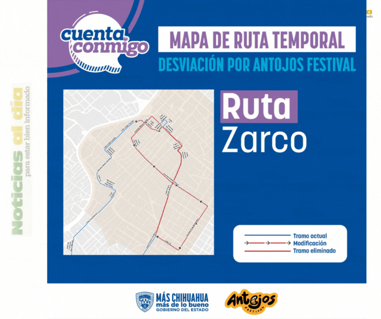 INFORMA SECRETARÍA GENERAL DE GOBIERNO MODIFICACIONES DE RUTAS ALIMENTADORAS POR FESTIVAL ANTOJOS