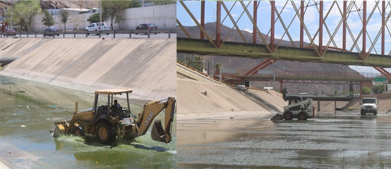 TRABAJA GOBIERNO MUNICIPAL DE FORMA PERMANENTE EN LIMPIEZA AL INTERIOR DEL CANAL CHUVISCAR