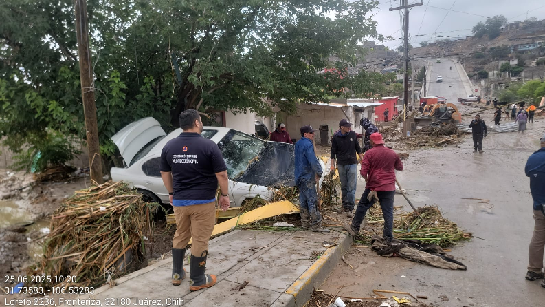 EVALÚA AUTORIDADES DE PROTECCIÓN CIVIL AFECTACIONES OCASIONADAS POR LA LLUVIA EN CIUDAD JUÁREZ