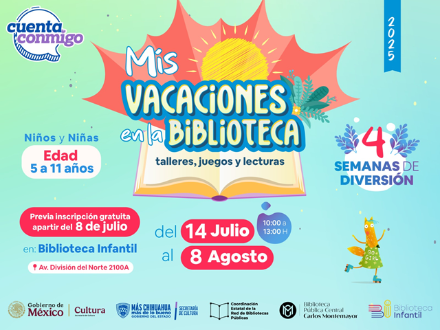 OFRECE BIBLIOTECA INFANTIL DIVERSAS ACTIVIDADES PARA NIÑAS Y NIÑOS EN EL PRESENTE PERIODO VACACIONAL