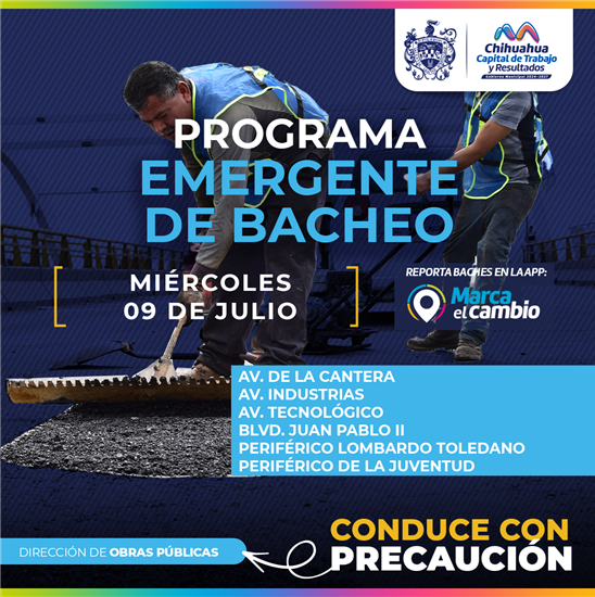 CONTINÚA GOBIERNO MUNICIPAL CON PROGRAMA EMERGENTE DE BACHEO