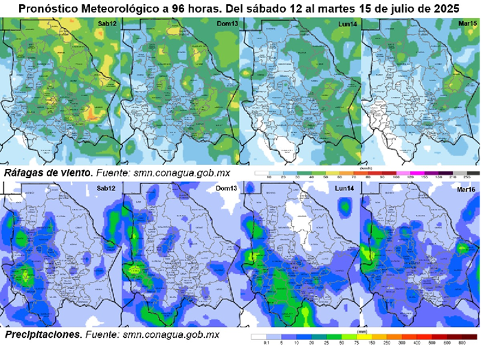 MANTIENE PROTECCIÓN CIVIL ALERTA POR LLUVIAS DURANTE LAS PRÓXIMAS HORAS