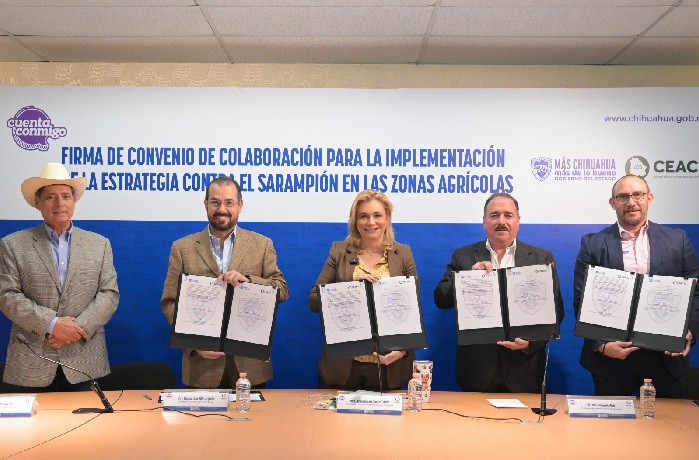 MARU CAMPOS INTEGRA A PRODUCTORES AGRÍCOLAS A CAMPAÑA DE VACUNACIÓN CONTRA EL SARAMPIÓN