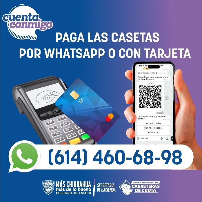 INVITA SECRETARÍA DE HACIENDA A PAGAR CASETAS CON TARJETA O POR MEDIO DE WHATSAPP