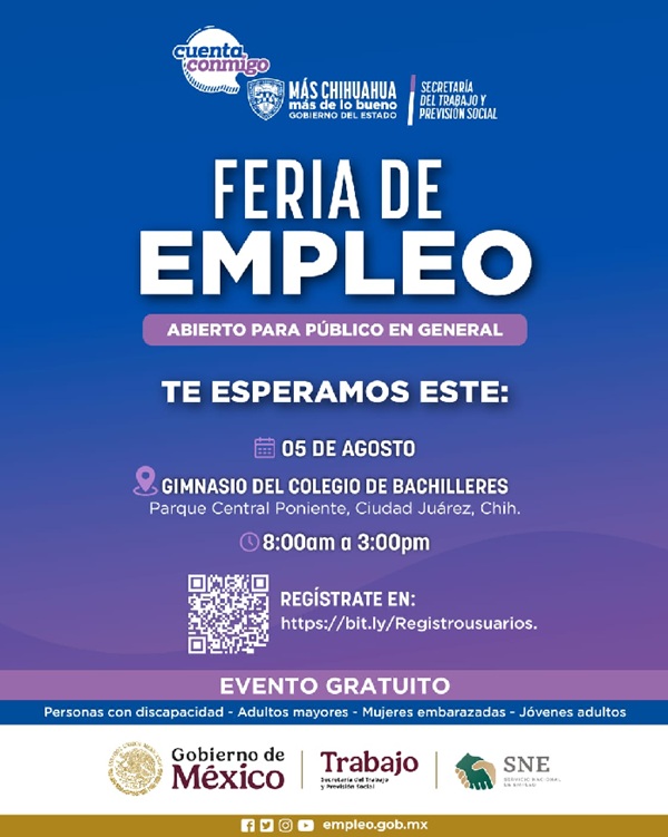 INVITA STPS FERIA DE EMPLEO EN CIUDAD JUÁREZ; SE OFERTARÁN MÁS DE 3 MIL EMPLEOS