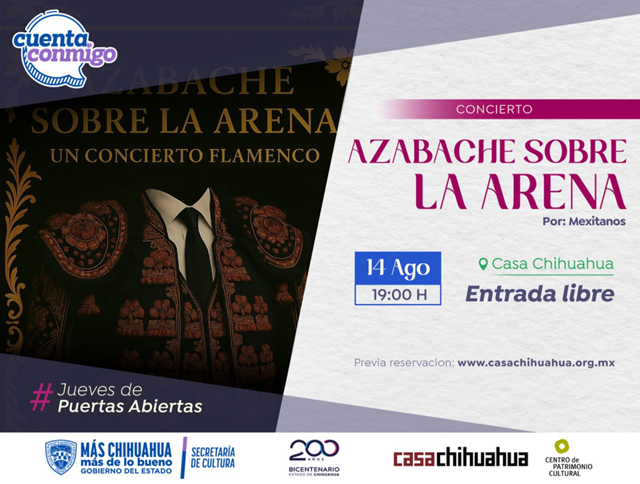 PRESENTARÁN LOS MEXITANOS EL CONCIERTO GRATUITO “AZABACHE SOBRE LA ARENA” EN CASA CHIHUAHUA