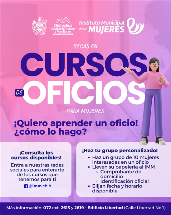 INVITA MUNICIPIO A APROVECHAR LAS BECAS EN CURSOS PARA MUJERES