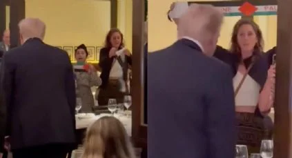 MANIFESTANTES PROPALESTINOS ABUCHEAN A TRUMP EN UN RESTAURANTE DE WASHINGTON DC