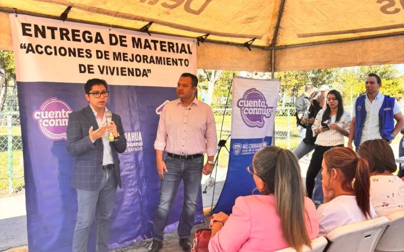 APOYA GOBIERNO DEL ESTADO CON MATERIALES DE CONSTRUCCIÓN A FAMILIAS DE DELICIAS