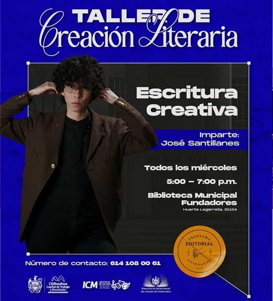 INVITA MUNICIPIO AL TALLER DE CREACIÓN LITERARIA ESCRITURA CREATIVA