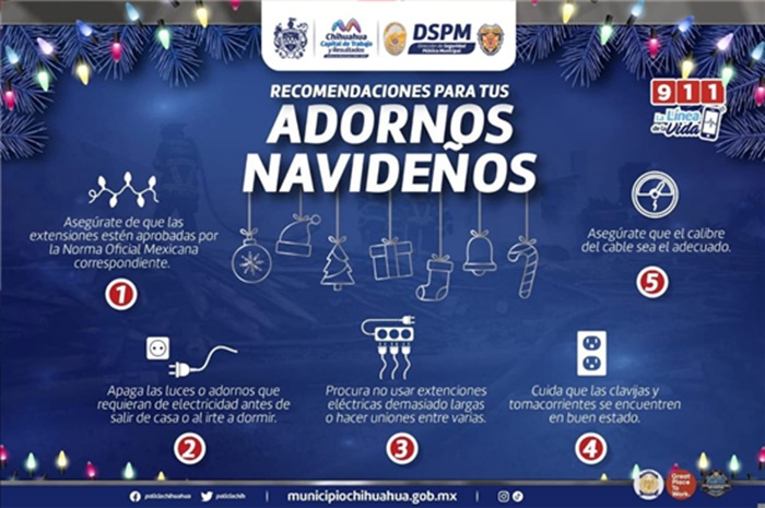 ¡CUIDADO CON SOBRECARGAS! EMITE BOMBEROS RECOMENDACIONES POR DECORACIONES NAVIDEÑAS