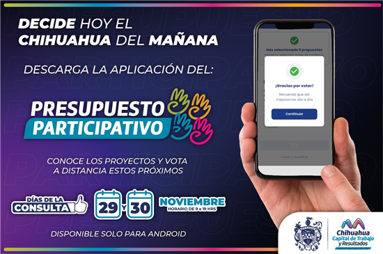 MUNICIPIO LANZA APLICACIÓN PARA VOTAR EN EL PRESUPUESTO PARTICIPATIVO DESDE TU CELULAR