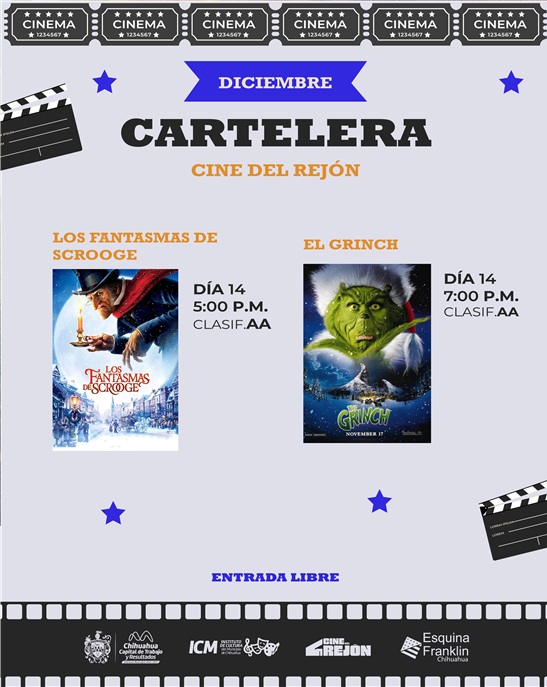 PROYECTARÁN DOS PELÍCULAS NAVIDEÑAS ESTE 14 DE DICIEMBRE EN EL CINE DEL REJÓN: MUNICIPIO