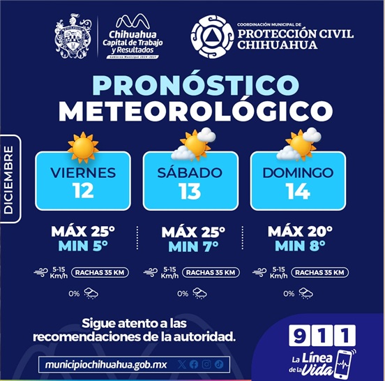 FIN DE SEMANA CON MAÑANAS FRESCAS PREVÉ PROTECCIÓN CIVIL MUNICIPAL