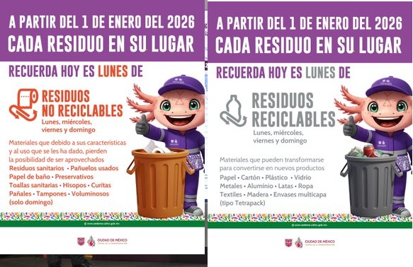 CDMX SEPARARÁ LA BASURA EN TRES DESDE 2026
