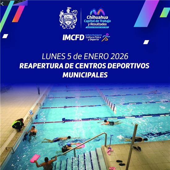 ANUNCIA MUNICIPIO REAPERTURA DE CENTROS DEPORTIVOS MUNICIPALES A PARTIR DEL LUNES 5 DE ENERO