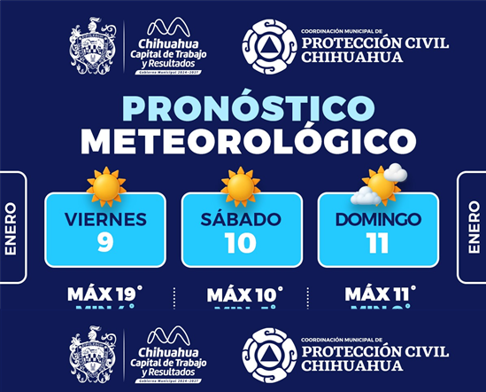 MÍNIMAS BAJO CERO PARA ESTE FIN DE SEMANA, TOMA PRECAUCIONES: PROTECCIÓN CIVIL MUNICIPAL