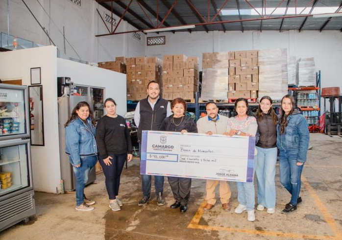 SE FORTALECE EL APOYO ALIMENTARIO EN CAMARGO CON DONACIÓN ECONÓMICA A CÁRITAS BANCO DE ALIMENTOS