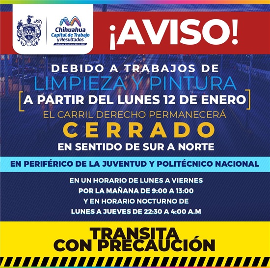 ALERTA VIAL, MUNICIPIO DARÁ MANTENIMIENTO EN BAJO PUENTE DEL PERIFÉRICO DE LA JUVENTUD Y POLITÉCNICO NACIONAL