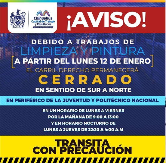 ALERTA VIAL, MUNICIPIO DARÁ MANTENIMIENTO EN BAJO PUENTE DEL PERIFÉRICO DE LA JUVENTUD Y POLITÉCNICO NACIONAL