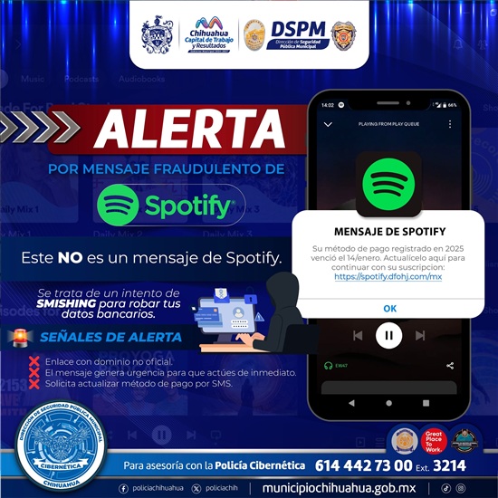 ALERTA POLICÍA CIBERNÉTICA DEL MUNICIPIO FRAUDES POR MENSAJE SMS, FINGEN SER EMPRESAS