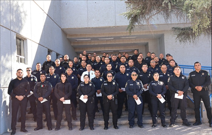 BRINDARON MÁS SEGURIDAD A LAS FAMILIAS: RECONOCE POLICÍA MUNICIPAL ACCIONES DE 61 ELEMENTOS