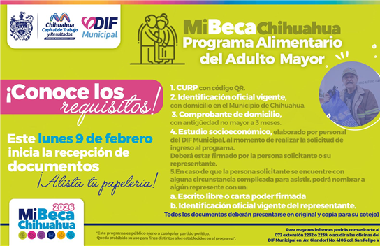 CONOCE LOS REQUISITOS PARA SER BENEFICIARIO DEL PROGRAMA ALIMENTARIO DEL ADULTO MAYOR 2026