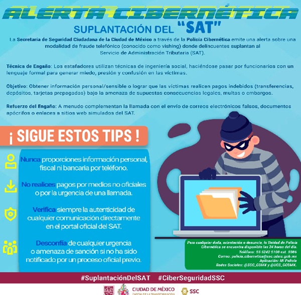 DELINCUENTES SUPLANTAN AL SAT PARA EXTORSIONAR