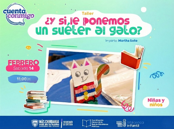 PROMUEVE SECRETARÍA DE CULTURA TALLER PARA EL DESARROLLO SENSORIAL DE NIÑAS Y NIÑOS EN LA BIBLIOTECA INFANTIL