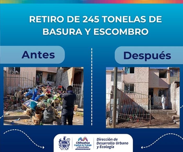 RETIRA MUNICIPIO MÁS DE 245 TONELADAS DE BASURA DE DOMICILIO EN COLONIA SAUCITO