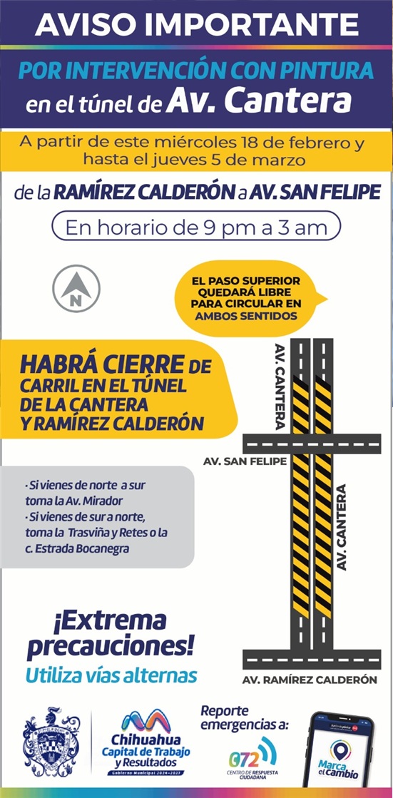 ALERTA VIAL: TOME PRECAUCIONES POR TRABAJOS DE LIMPIEZA EN EL TÚNEL DE LA AVENIDA LA CANTERA