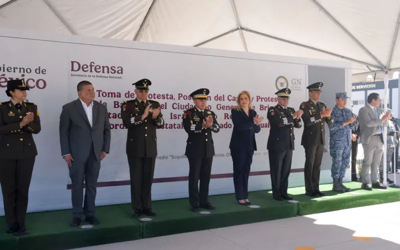 MARU CAMPOS ACUDE COMO INVITADA ESPECIAL A LA TOMA DE PROTESTA DEL NUEVO COORDINADOR ESTATAL DE LA GUARDIA NACIONAL