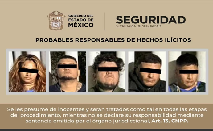 DETIENEN EN EDOMEX A CINCO MIEMBROS DEL CJNG; ESTARÍAN RELACIONADOS CON UN HOMICIDIO