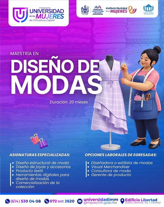 INVITA MUNICIPIO A ESTUDIAR LA MAESTRÍA EN DISEÑO DE MODAS EN LA UNIVERSIDAD DE LAS MUJERES