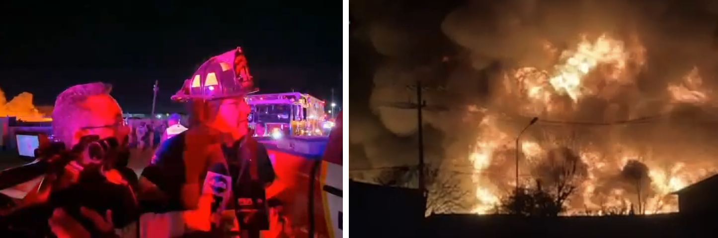60 ELEMENTOS LOGRARON CONTROLAR LA NOCHE DE ESTE VIERNES UN INCENDIO EN LA SALIDA A CD JUÁREZ.