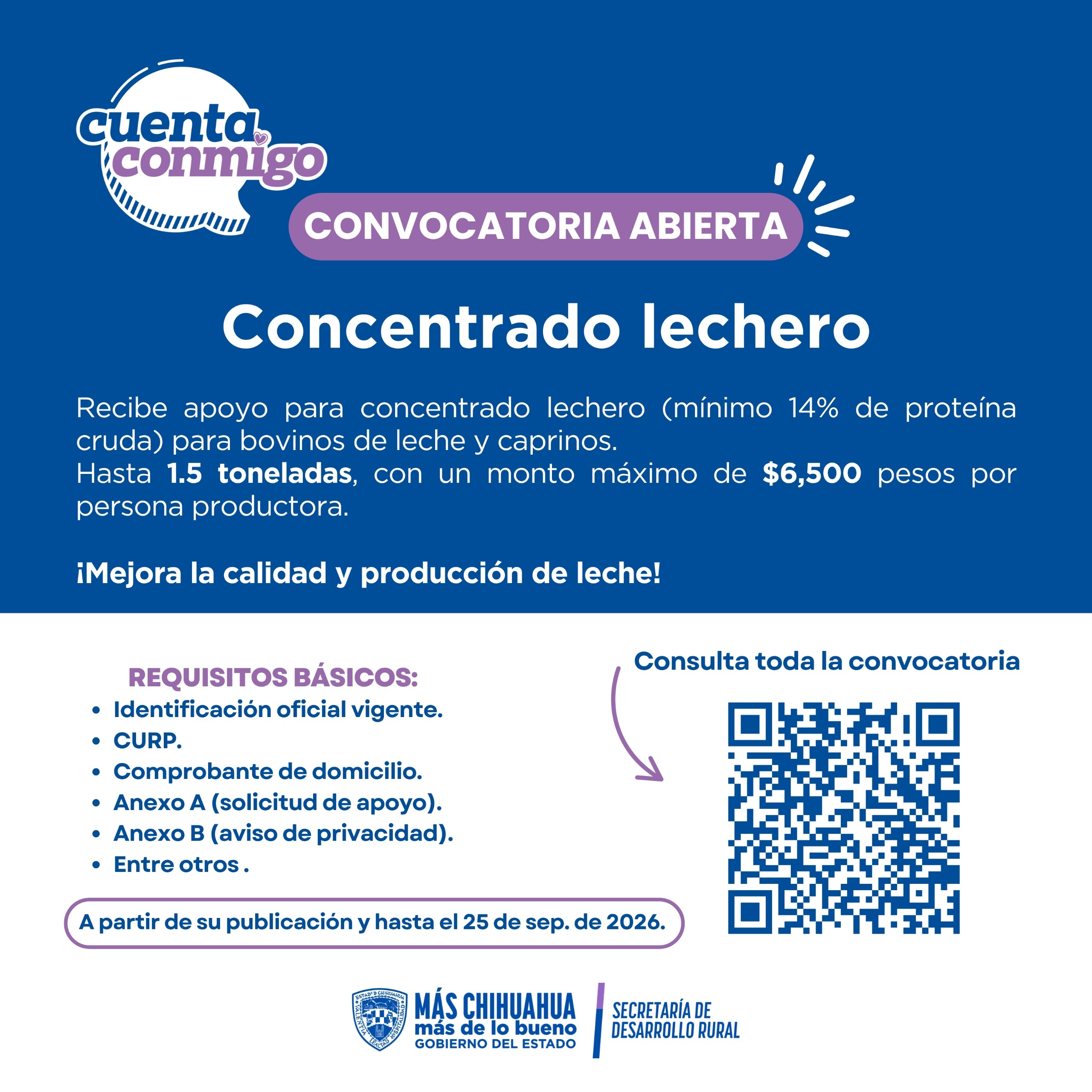 PUBLICA SDR CONVOCATORIA PARA APOYO DE CONCENTRADO LECHERO A PRODUCTORES 