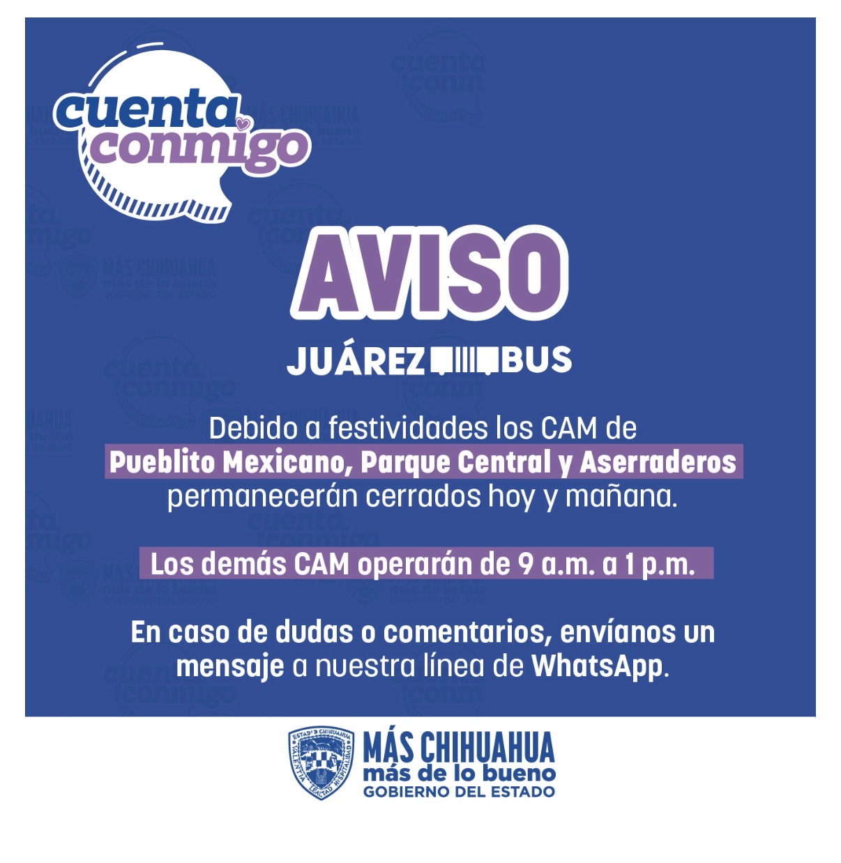 OPERARÁ CAM EN HORARIO ESPECIAL DURANTE EL FIN DE SEMANA SANTA