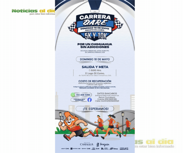 INVITAN A CARRERA D.A.R.E DE LA POLICÍA MUNICIPAL “POR UN CHIHUAHUA SIN ADICCIONES”