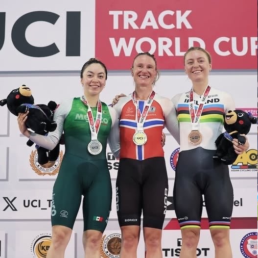 YARELI ACEVEDO Y LA DUPLA DANIELA GAXIOLA-YULI VERDUGO GANARON PLATA Y BRONCE EN LA TERCERA PARADA DE LA COPA DEL MUNDO DE CICLISMO DE PISTA