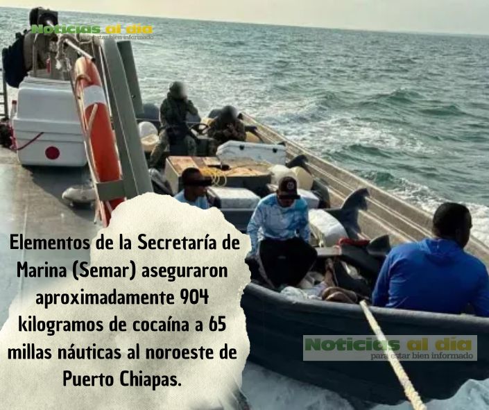 LA SEMAR ASEGURARON CERCA DE 904 KILOGRAMOS DE COCAÍNA FRENTE A COSTAS DE CHIAPAS