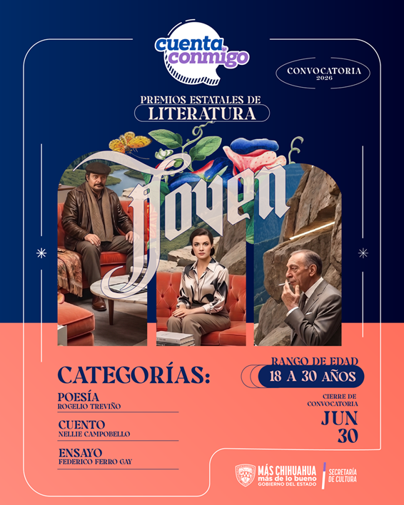 ABRE SECRETARÍA DE CULTURA CONVOCATORIA PARA PARTICIPAR EN LOS PREMIOS ESTATALES DE LITERATURA JOVEN 2026